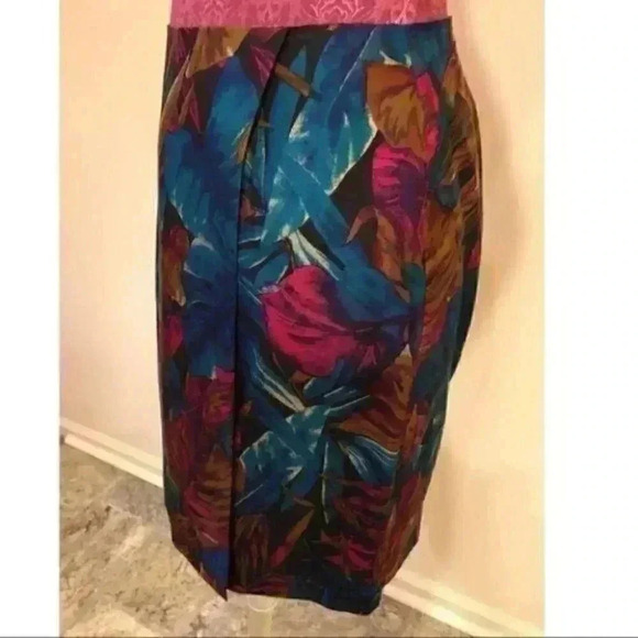 Lord & Taylor Petite Skirt 8 100% Silk faux wrap - Picture 6 of 9